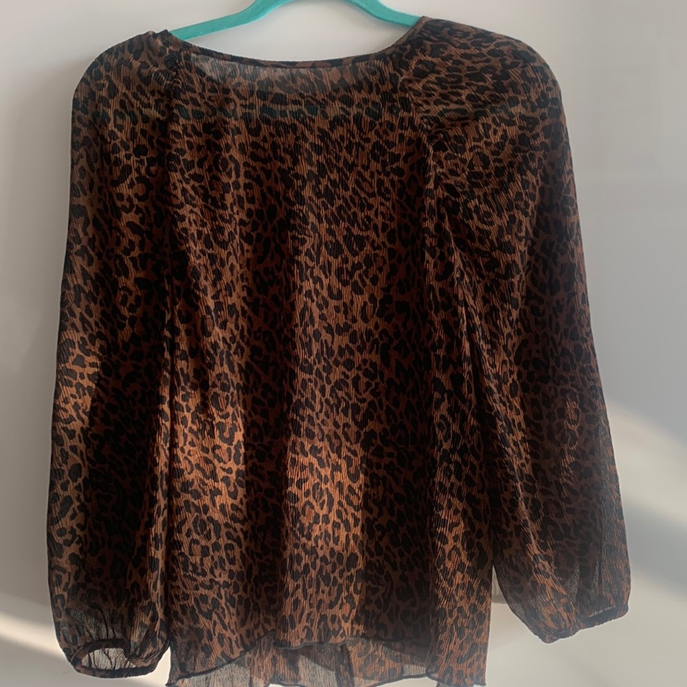 Zara sheer leopard blouse